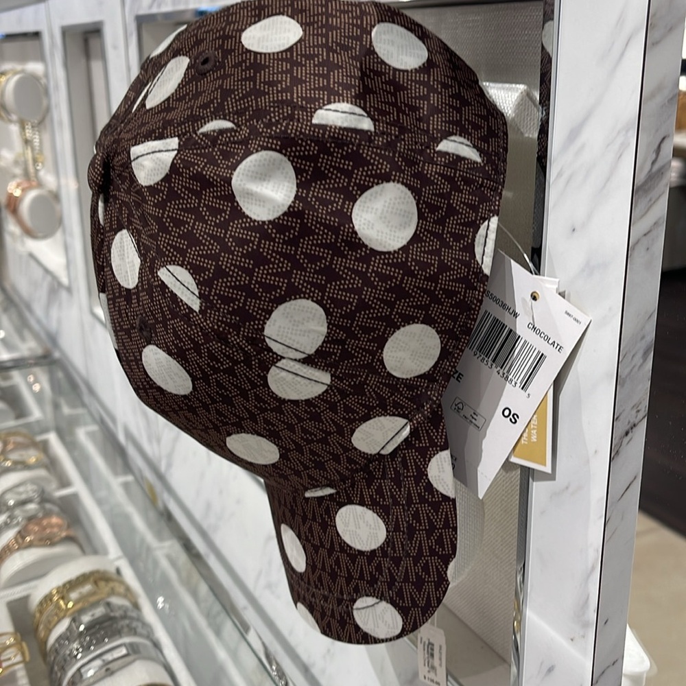 Michael Kors Women's Baseball Cap Hat Adjustable OS Chocolate BROWN DOTS
NWT - Picture 6 of 16